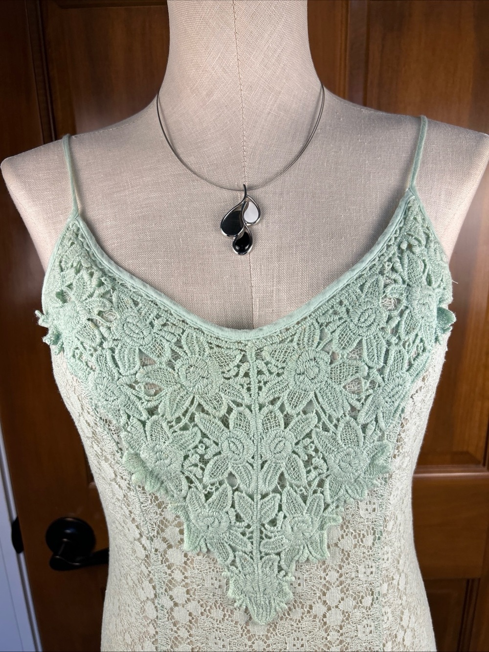 Flying Tomato ANGELIC GARDEN WOVEN MAXI DRESS Sz M Lace, Fairy,  Cottage Core